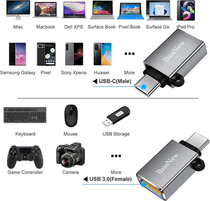 USB C to USB Adapter 6 Pack, Type C to USB Adapter, USBC Male to USBA Female - Image 2