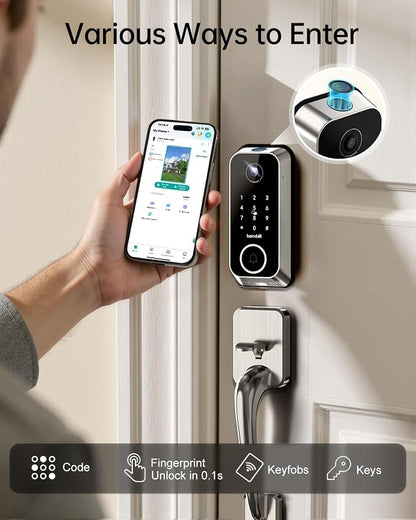 Hornbill Video Smart Lock with Camera: 10-in-1 Ring+2K - Image 3