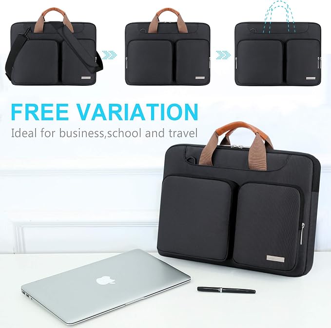Lacdo 360° Protective Laptop Shoulder Bag, 16 inch Laptop Bag - Image 5