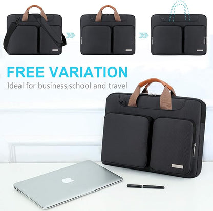 Lacdo 360° Protective Laptop Shoulder Bag, 15-15.6 inch Laptop Sleeve Case - Image 5
