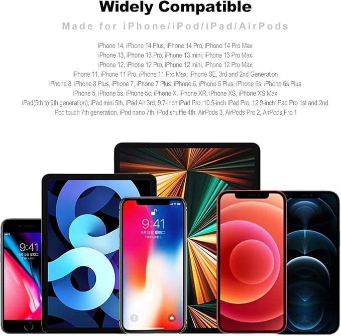 10 FT iPhone Charger 3 Pack 10 Foot USB Fast Lightning Cable Long Nylon Braided - Image 8