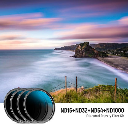 Neewer 58mm ND Lens Filter Set, ND16/ND32/ND64/ND1000, Lens Cleaning Pen - Image 2