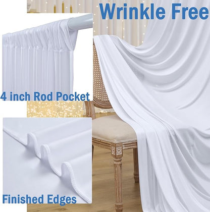 10ft x 15ft White Backdrop Curtains - Image 7