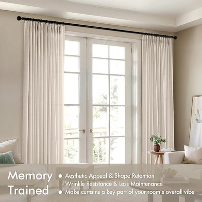 Memory Trained Pinch Pleated Curtains 108 Inches Long, Viral Linen Pinch Pleat - Image 3