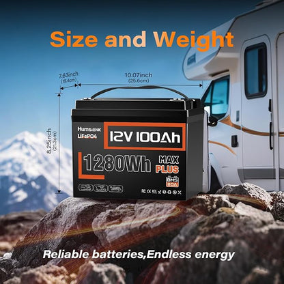 12V 100Ah LiFePO4 Lithium Battery MAX PLUS - 1280Wh Each - Image 8