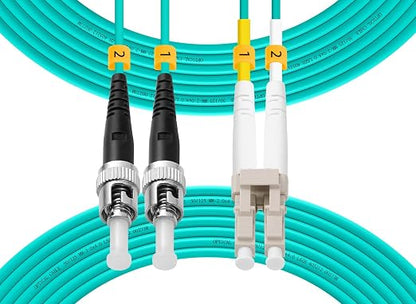 Fibergaga-OM3 LC to ST Multi-Mode Fiber Patch Cable, Duplex 50/125µm 10G/40G by Fibergaga