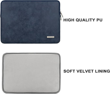 RAINYEAR 16 Inch Laptop Sleeve PU Suede Leather Case Protective Padded Cover - Image 2