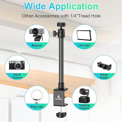 ailight Webcam Stand for Desk, Adjustable Camera Desk Stand Webcam Mount for - Image 7