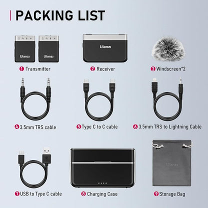 ULANZI AM18 Wireless Lavalier Microphone, Compact Mini Lapel Mic - Image 9