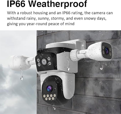 EVERSECU Triple Lens WiFi PTZ Security Camera, Three Cameras in One, Side - Image 7