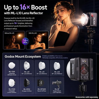 Godox ML40R RGB LED Video Light, Portable COB Photography Light - Image 7