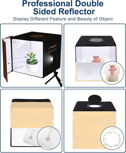 PULUZ 12''×12'' Portable Photography Light Box, Dimmable Photo Studio Light Box - Image 6