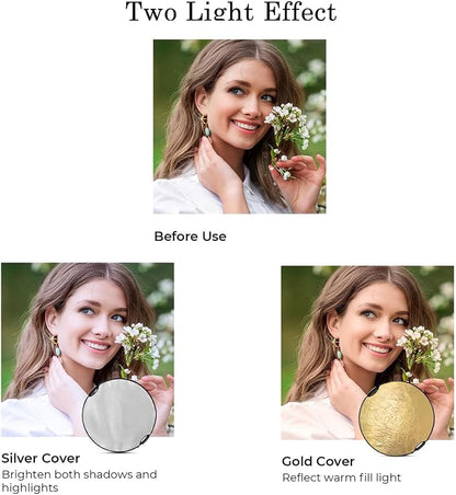 2-in-1 Photo Reflector Fill Light Soft Light Collapsible Reflector 12" 30cm - Image 3
