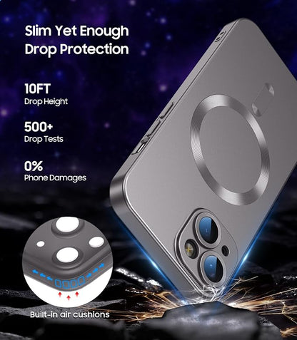 Magnetic for iPhone 15 Case Slim Soft Silicone Bumper Shockproof Metallic Shine - Image 4
