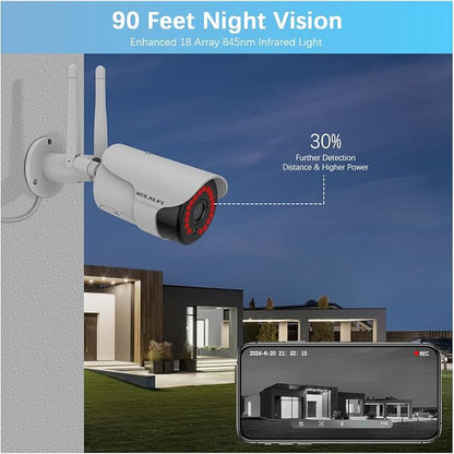 【130° Wide-Angle】 Outdoor Wireless Security Camera System, WiFi Video - Image 5