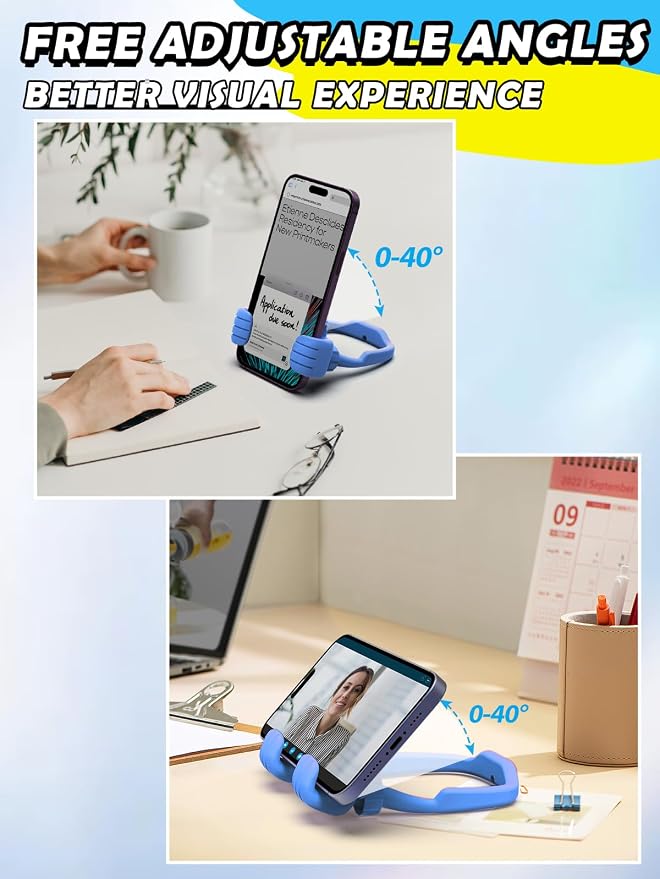 Gifts for Teens Boys Kids Men Adults Cell Phone Stand: Flexible Thumbs Up Lazy - Image 4