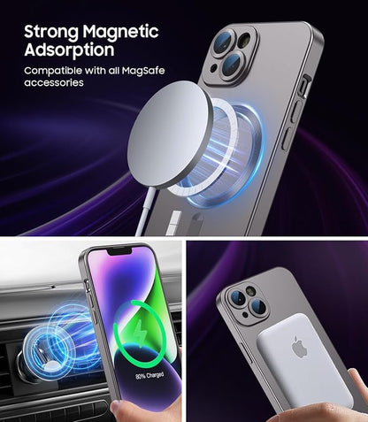 Magnetic for iPhone 14 Plus Case Slim Soft Silicone Bumper Shockproof Metallic - Image 2