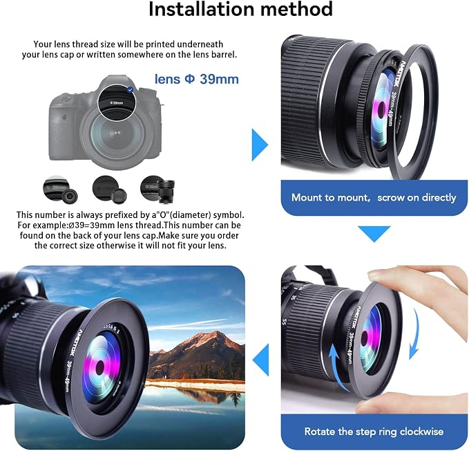 39mm Lens to 49mm Camera Lens Adapter, 39mm to 49mm Filter Step up Ring Adapter - Image 5