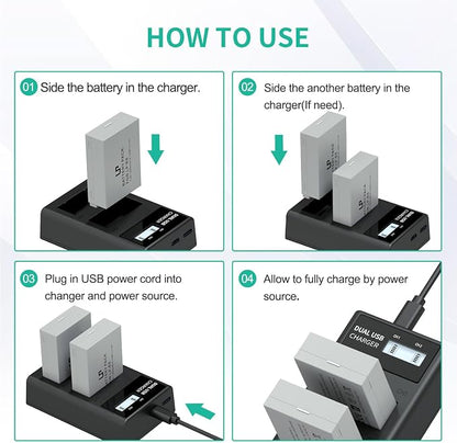 LP LP-E8 Battery Charger, LCD Display & Dual Slot Charger Compatible - Image 6
