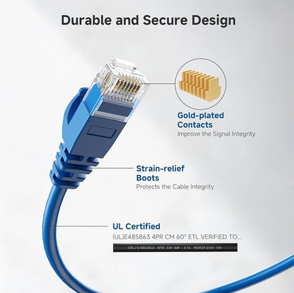 Cable Matters 10Gbps 5-Pack Snagless Cat 6 Ethernet Cable - 14ft - Image 5