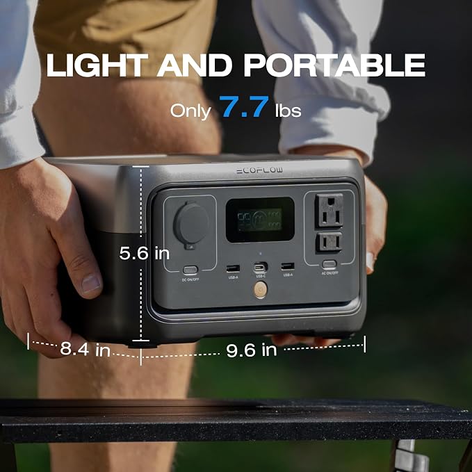 EF ECOFLOW Portable Power Station RIVER 2, 256Wh LiFePO4 Battery/ 1 Hour Fast - Image 8
