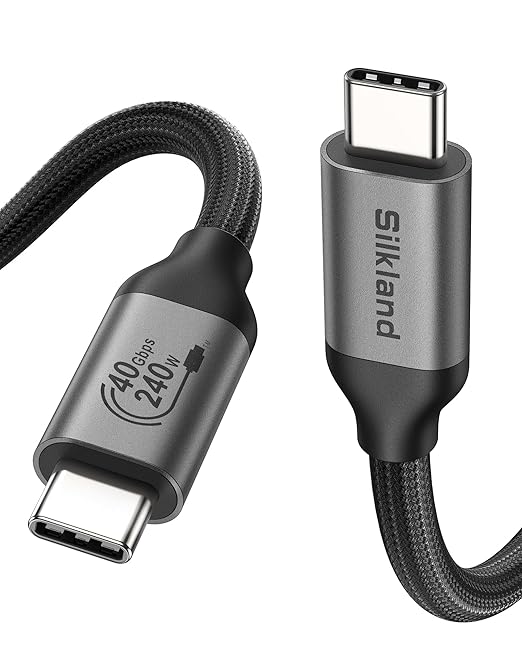 Silkland USB 4 for Long Thunderbolt 4 Cable 10FT/3M, 40Gbps Data Transfer by Silkland