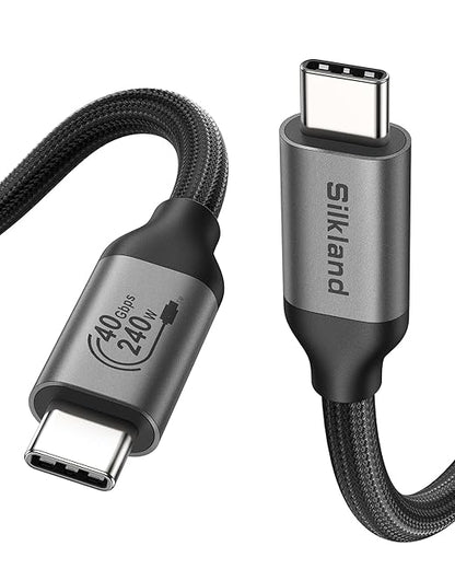 Silkland USB 4 for Long Thunderbolt 4 Cable 10FT/3M, 40Gbps Data Transfer by Silkland