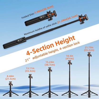 Tripod for Insta360 X5 ACE Pro 2, 21” Selfie Stick Quick Release Extension Rod - Image 5