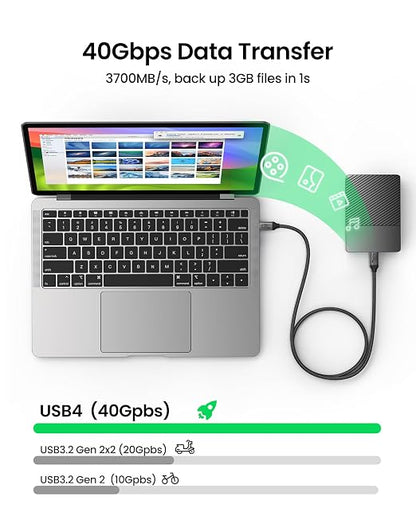 Silkland USB 4 Cable for Thunderbolt 4 Cable 1FT, 40Gbps USB C Data Cable - Image 3