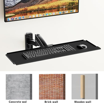 Keyboard Tray Wall Mount, Sit-Stand 26 Inch Keyboard and Mouse Stand, Height - Image 6