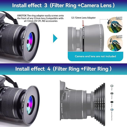 52mm Lens to 72mm Camera Filters Ring Compatible All 52mm Camera Lenses to 72mm - Image 7