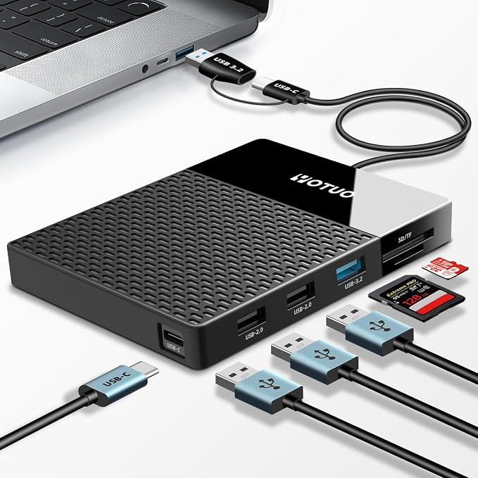 Portable 500GB Docking Station External Hard Drive, USB 3.0, SD/TF Card by YOTUO