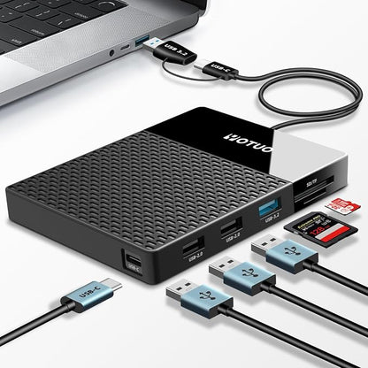 Portable 500GB Docking Station External Hard Drive, USB 3.0, SD/TF Card by YOTUO