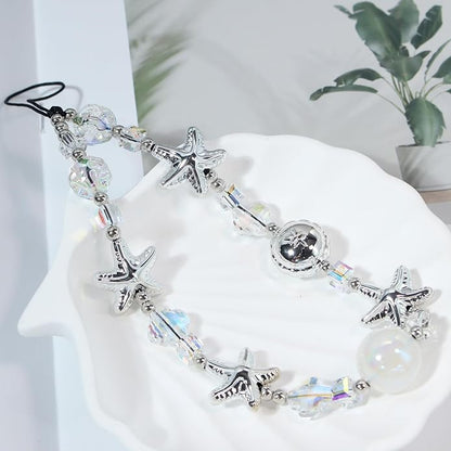 CMVFYL Beaded Camera Wrist Strap, Cute Phone Charms Strap, Pearl Bracelet Wrist - Image 3