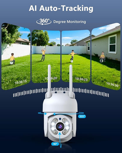 Outdoor WiFi Security Camera 3MP, PTZ Pan Tilt - Image 2