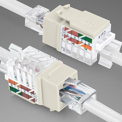 Everest Media Solutions 45° Angled CAT6A Keystone Jack in Ivory - Image 8