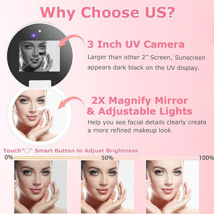 Vanexiss UV Camera for Sunscreen Test UV Mirror Sunscreen Camera, 3.8 Inch - Image 2