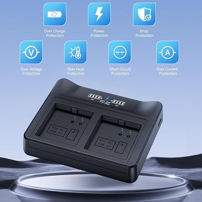 New 18W PD Fast Charging LCD USB Dual Battery Charging Station - Image 7