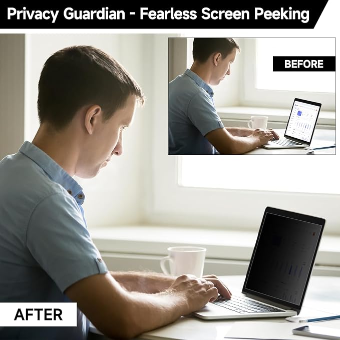 13.3 Inch 1920x1080P Laptop Privacy Screen Filter, Anti Blue Light Glare & Anti - Image 4