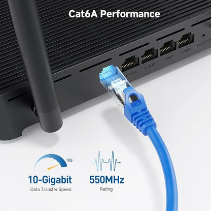Cable Matters 10Gbps 5-Pack Snagless Short Shielded Cat 6A Ethernet Cable - 3ft - Image 3