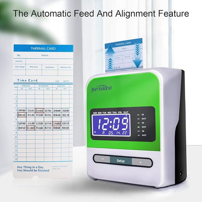 Employee Thermal Time Clock for Small Business | in/Out Punch Clock, No Ink - Image 4