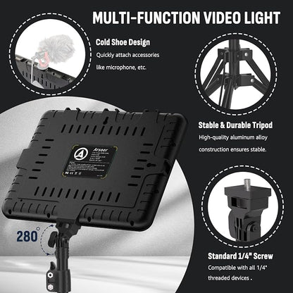 2-Pack LED Photography Lighting Kit, Arsoer 15W Bi-Color Video Light Kit - Image 6