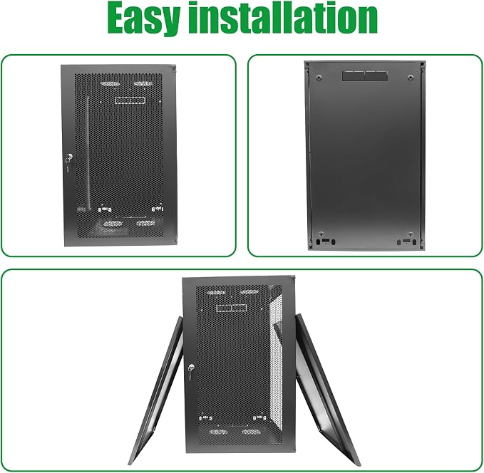 22U Server Cabinet Wall Mount Rack Enclosure - Image 7