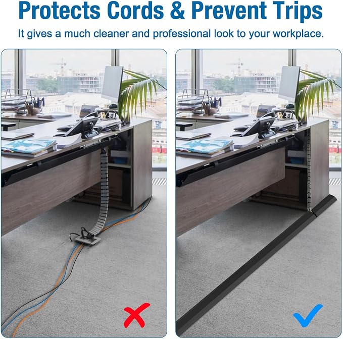 Eapele 10 ft Floor Cord Cover Heavy Duty Cable Protector, Prevent Trip Hazard - Image 7