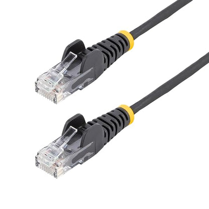 StarTech.com 4ft Black Slim CAT6 Ethernet Cable, Snagless RJ45, 28AWG Pure Bare by StarTech