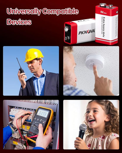 PKNOVA 9V Batteries, 9V 6F22 Carbon Battery, 9V Battery - Image 6