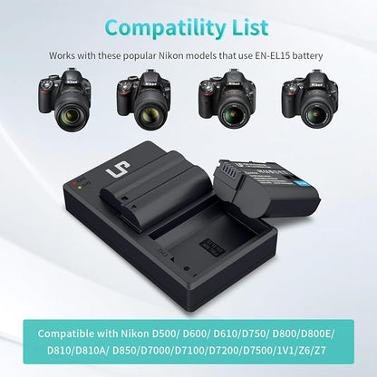 LP EN-EL15 EN EL15a Battery Charger Pack, Compatible - Image 3