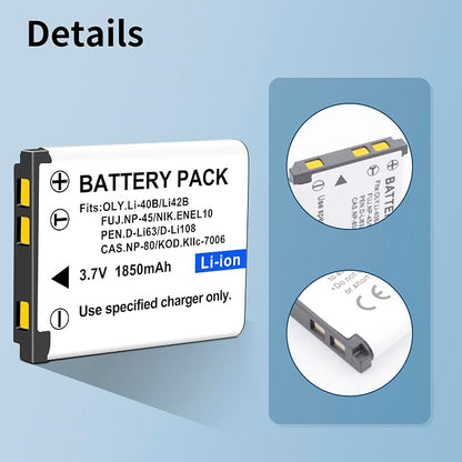 2-Pack EN-EL10 KLIC-7006 Replacement Battery and Slim USB Rapid Charger - Image 5