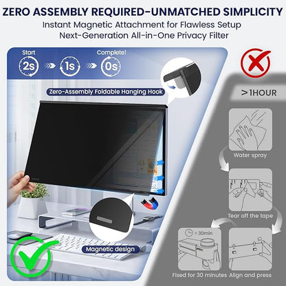 Magnetic Privacy Screen for Frameless Computer Monitor 27 Inch 16:9 Aspect Ratio - Image 5