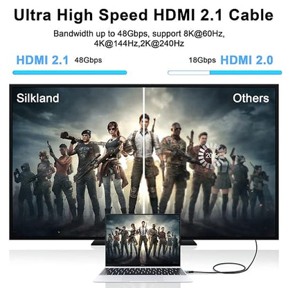 8K 4K HDMI Cable 10FT, High Speed Braided HDMI to HDMI 2.1 Cord Supports 8K@60Hz - Image 5
